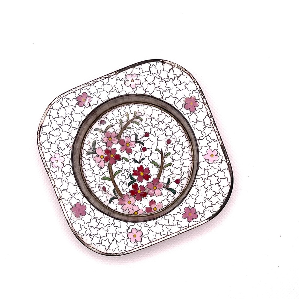 Vintage Cloisonné Small Floral cherry blossom Ashtray